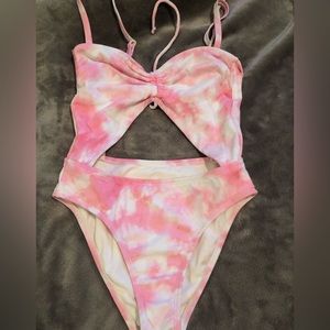 Pink and White Swimsuit
